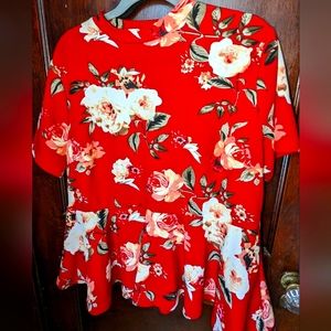 Red flowered SheIn top 3x